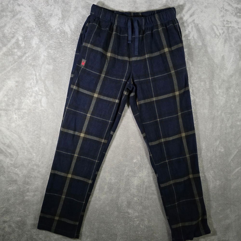 Spyder Fleece Lounge Pants Plaid Drawstring Sleepwear Casual‎ Medium - Picture 2 of 8
